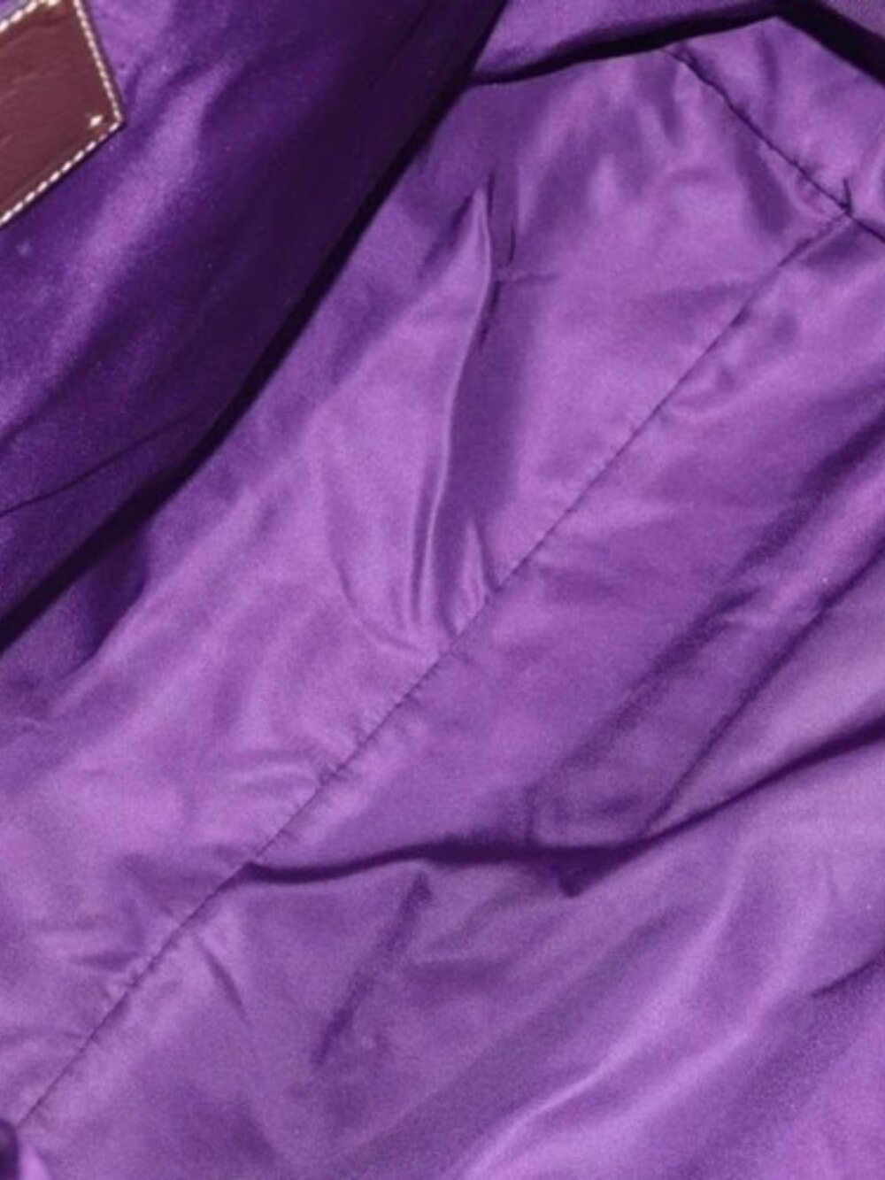 PRADA Tote Bag Nylon Purple Gold Auth 169896 - Picture 9 of 16